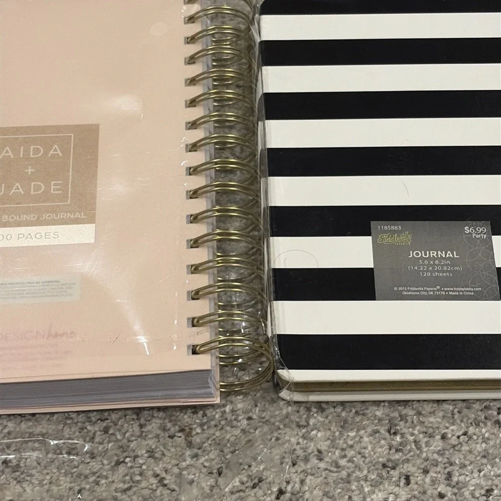 Lot of 2 Decorative Blank Lined Paper Journals One New In Package